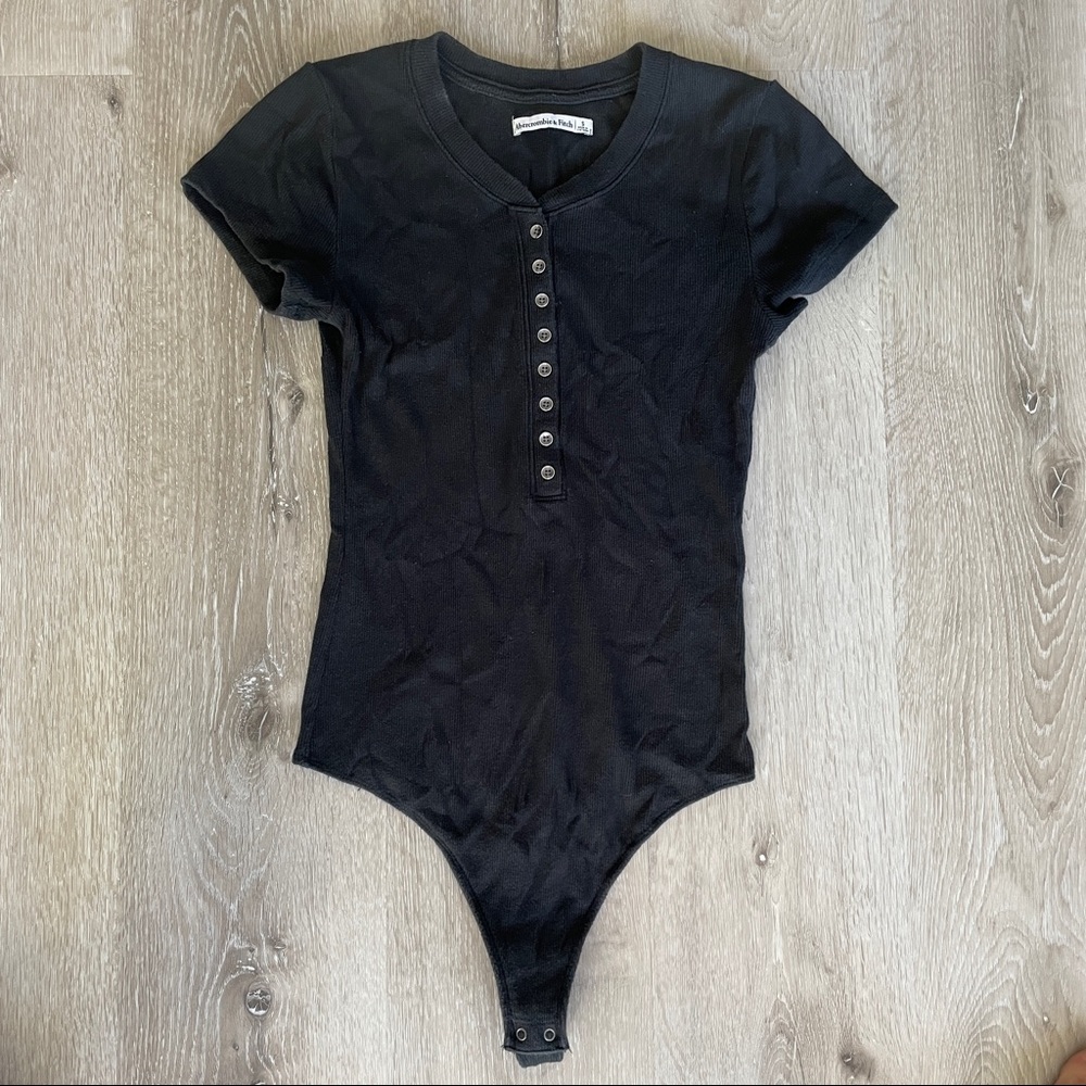 A&F Black Ribbed Bodysuit